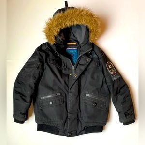 Point Zero Boys Winter Parka Jacket, Medium, Limited Edition, Black.